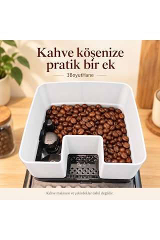 Philips Lattego Uyumlu Kahve Çekirdeği Haznesi Yükseltici Aparat Beyaz