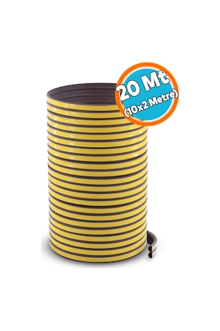 Kahverengi Kapı Pencere Bandı Fitili Yapışkanlı Soğuk Izolasyon 10x2 20 Mt