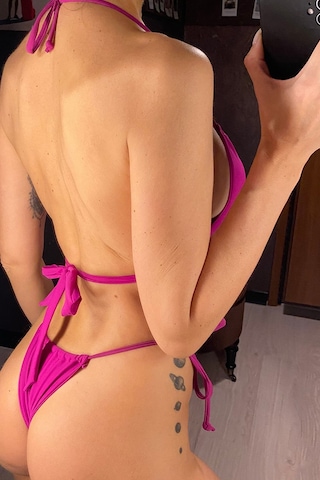 Modadua Kadın Fuşya Yandan Bağlamalı Tangalı Üçgen Bikini Mayo Takımı