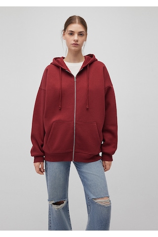 Mavi - Kapüşonlu Fermuarlı Bordo Sweatshirt 1610221-85493 Bordo