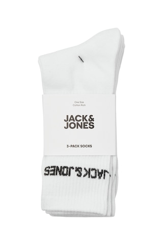 Jack & Jones Erkek Logo Detayli 3'lü Çorap Paketi - 12260083 White