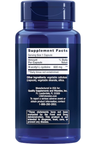 Life Extension N-acetyl-l-cysteine Liver Health N.a.c 600 Mg 60 Caps
