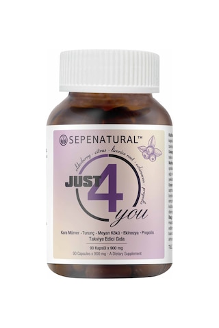Sepe Natural Just 4 You Kara Mürver Propolis Turunç Meyan Kökü Ekinezya Ekstreleri 90 Kapsül x 900 MG﻿﻿