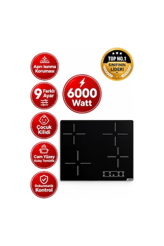 Eminçelik Ve AFM Cvq Vitroseramik FM7601 - V6-04 - 1320 Beyaz Ankastre Set