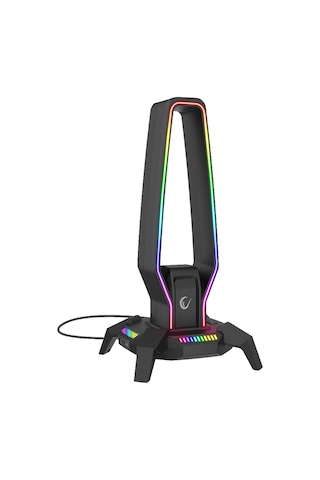 Rampage Rm-h27 Igrıs Type-c Rgb Siyah Kulaklık Standı Rm-h27 Igrıs Sıyah