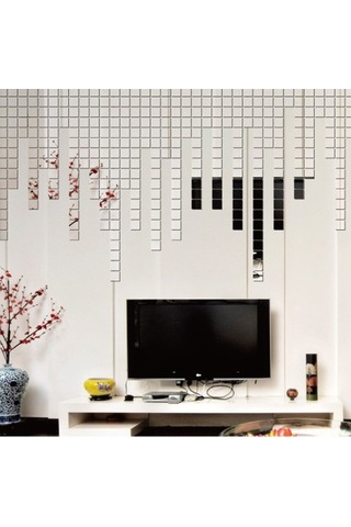 Dancemonkey 100 Adet 3b Aynalı Dekoratif Çıkartma - Ev/yatak Odası/mutfak İçin Gümüş Renk Gümüş