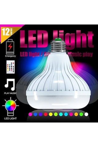 Forland Bluetooth Hoparlör Akıllı Led Ampul 12 Renkli Kumandalı