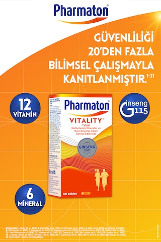 Pharmaton Vitality 60 Tablet & Vitality 30 Tablet Ikili Avantaj Paketi