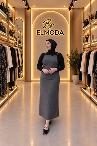 Elmoda Kadın Füme Ayarlanabilir Jile Elbise Füme Füme