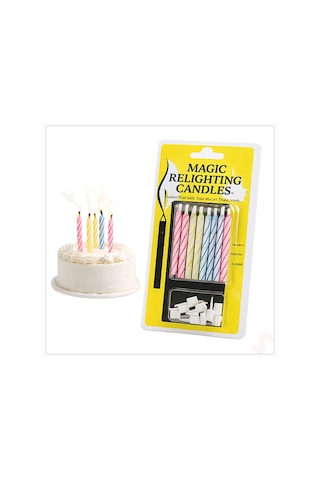 Altlıklı Sönmeyen Sihirli Mum - 6,5 Cm X 10 Adet