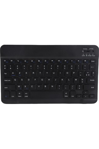 Mufunye 10 İnç Azerty Fransız Dizüstü Klavye, Bluetooth 3.0, Taşınabilir İnce, Metal Dokulu, Akıllı Telefon-tablet Bilgisayar Uyumlu, Siyah Batarya Dahil