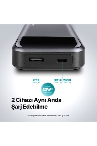 Ttec 2BB214 Recharger Pro LCD 10.000 mAh PD 30W Taşınabilir Hızlı Şarj Aleti/Powerbank