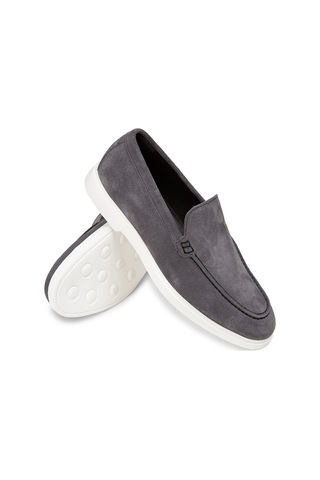 Deery Hakiki Süet Gri Erkek Loafer Ayakkabı - 01957mgrıe01 Gri