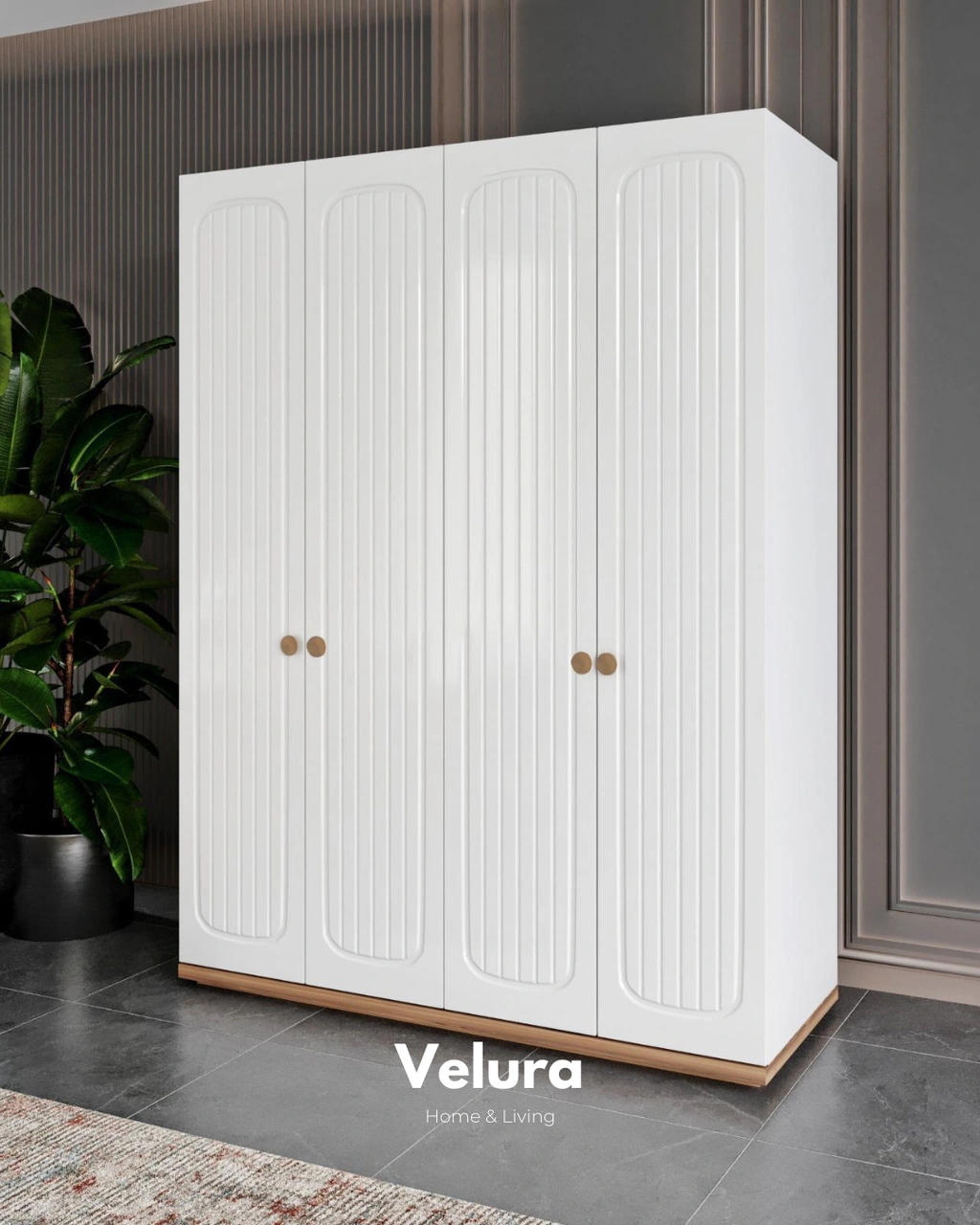 Rana 4 Kapaklı Dolap Gardırop Beyaz