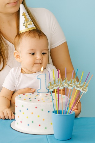 Pipet 1 Yaş Yaldızlı Pipet 10 Lu Mavi 1 Yaş Erkek Doğum Günü Partisi