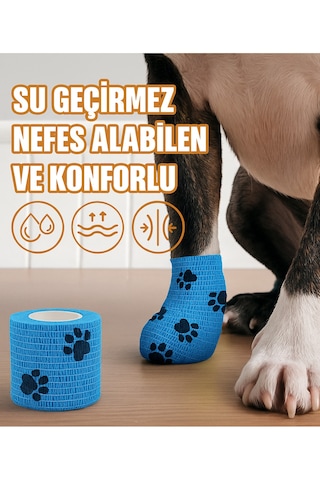 Pati Bandajı Ayakkabı Köpek Ve Kedi İçin Tüy Dostu Su Geçirmez Kendinden Yapışan Bandaj
