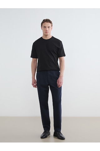 Lcw Vision Siyah Relaxed Fit Bisiklet Yaka Erkek Tişört