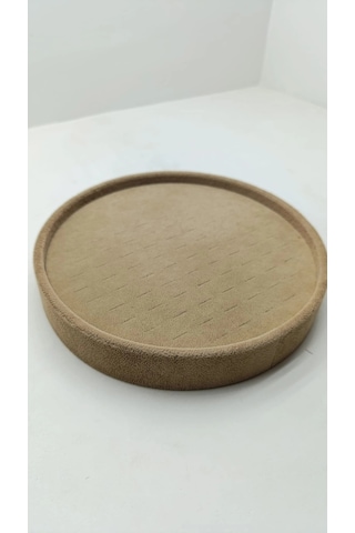 Silindir Model Süet Kumaş 20/20 Cm Batırmalı Sütlü Kahve Küpe-piercing Tablası