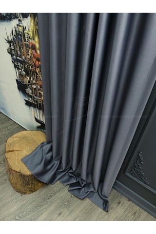 Fon Perde Blackout Karartma Işık Ve Isı Engelleme Özelliği Koyu Gri Çok Renkli