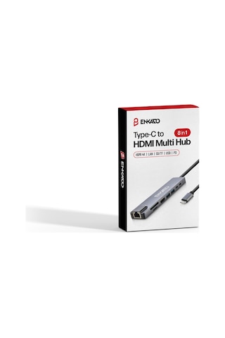 Enkado Ekd-tp42, Type-c To To Hdmı, 2pd, 2 Usb 2.0 Hdmı 4k + Sd/tf, Ethernet 100mbs Multi Hub Diğer