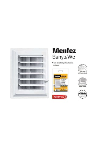 Sgs Banyo-Wc Havalandırma Menfezi Panjurlu 25x45cm SGS6230 Beyaz
