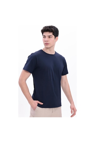 Freemen Erkek/unisex Bisiklet Yaka Basic Tişört %100 Pamuk-371 Lacivert