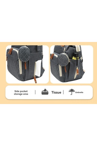 Hangfox Erkek- Kadın Kullanıma Uygun Sıcaklık Saklama Özelliği İle Bebek Çanta, Stroller Askısı Ve Usb Şarj Portu, Su Geçirmez Nilon Malzeme, Siyah Siyah