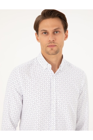 Pierre Cardin Erkek İndigo Gömlek Desenli 50292262-vr028 İndigo