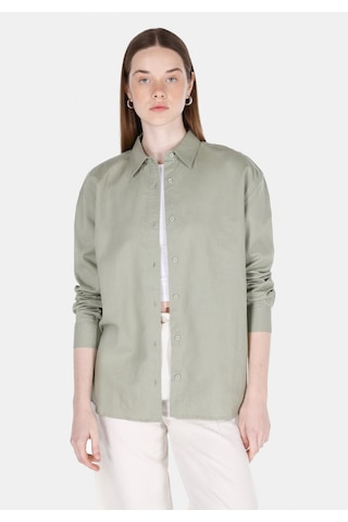 Colin's Colins Relax Fit Shirt Neck Düz Kadın Yeşil Uzun Kol Gömlek Cl1068538 Q1.v1 Sag Çok Renkli