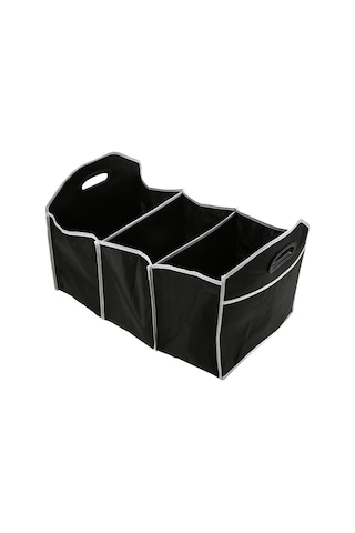 Monyee Araba Bagajı Çekirdekli Depo Kutusu, 3 Bölmeli Ve Çok Cüzdanlı, Kolay Katlanabilir, Geniş Kapasiteli Siyah Non-woven Organizer