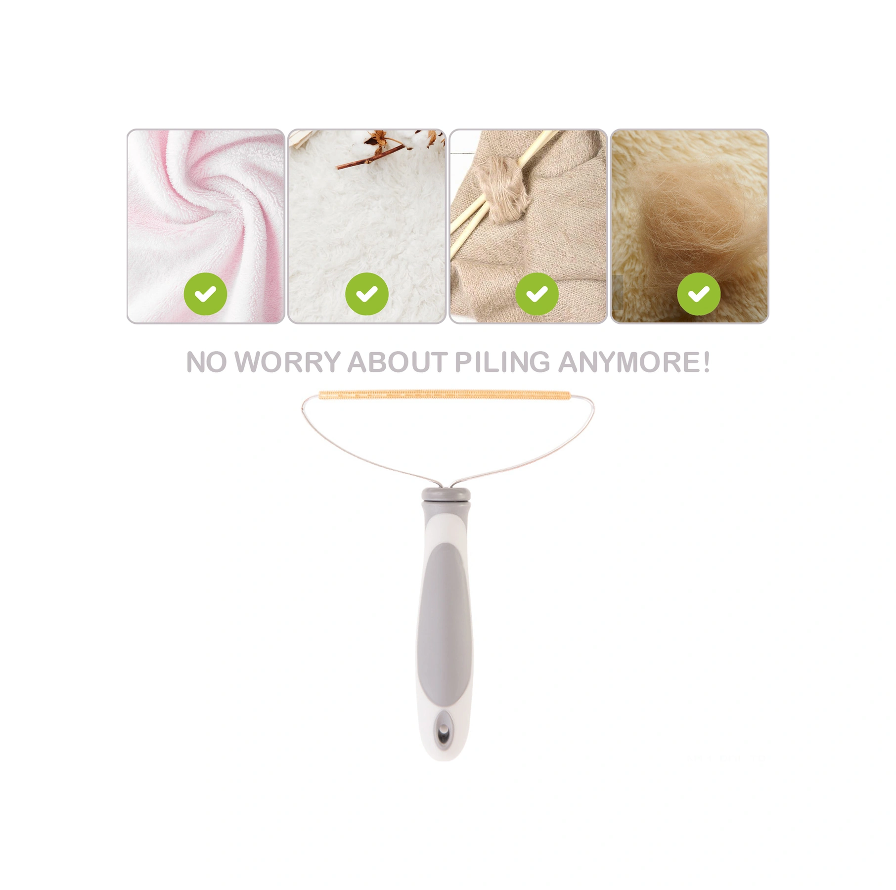 Padalink Gri El İle Kumaş Tüy Ve Kir Temizleyici, Geniş Bakır Uçlu Kumaş Bakımı Aleti, Yün Ve Kazaklar İçin Tüy Alıcı Gri