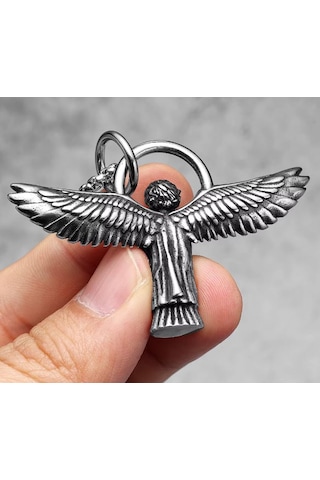 Aslanmaz Çelik İkona Çocuk Melek Kolye /angel Kolye Gümüş