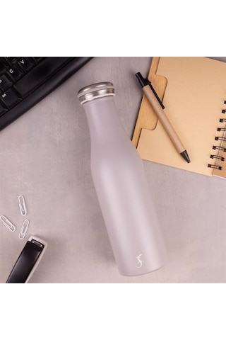 Lurch - 500 Ml Granit Gri, Paslanmaz Çelik Termos - Çift Cidarlı, Sızdırmaz - 240805 Beyaz