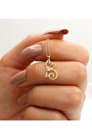 925 Ayar Gümüş Kedi Kolye (474318167)