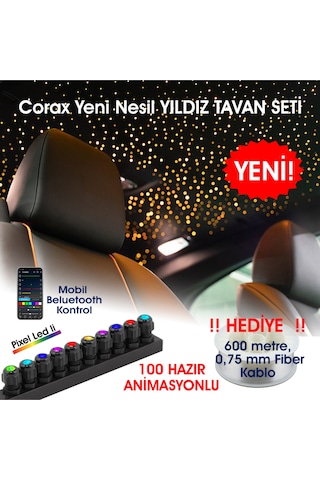 Animasyonlu Yıldız Tavan Uygulama Seti, Fiber Optik Aydınlatma Kurulum Kiti Çok Renkli