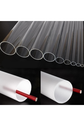 Pleksi Boru Çubuk Şeffaf Akrilik Plexiglass Boru Pleksiglas Tüp