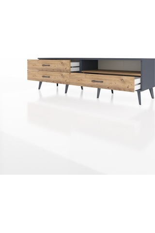 Hyperion Tv Ünitesi Tek Raflı 3 Çekmeceli 176x44x51 Antrasit-çam/çam Atlas Çam/atlas Çam