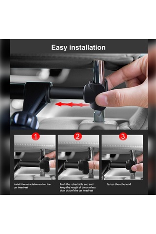 Ranyeek Siyah Araba Başağzı Telefon Tutucu - 5.5-12.9 İnç Telefon/tablet/switch Uyumlu