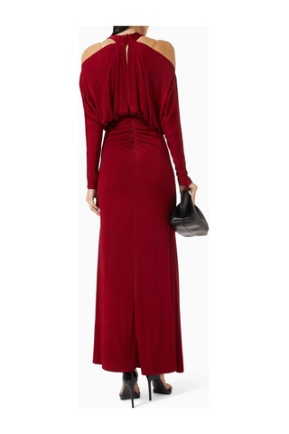 Ac By Aanchal Chanda Off - Shoulder Slit Elbise, Lüks Ve Zamansız Şıklık Kırmızı