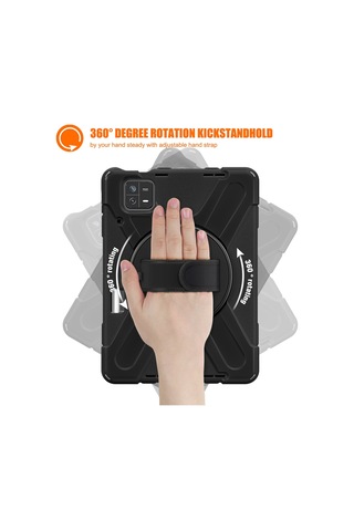 Xiaomi Uyumlu Pad 6 / Pad 6 Pro Pc + Silikon Tablet Kılıfı El Kayışı İle Dönebilen Kickstand Koruyucu Kapak