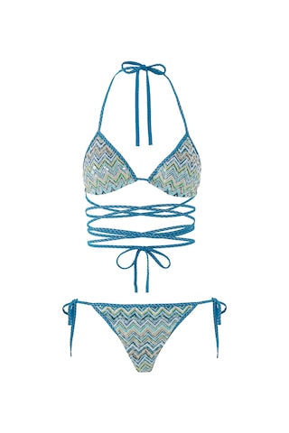 Missoni Zigzag Desenli Bikini Yeşil Çoklu