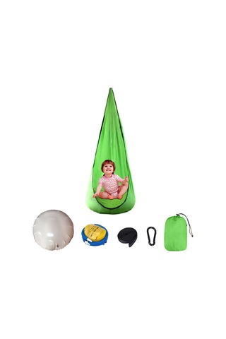 Yelangezu 140x70cm Hamak Sandalye Bahçe Arka Bahçe Çocuk Şişme Yastıklı Asılı Salıncak Sandalye - Yeşil Diğer