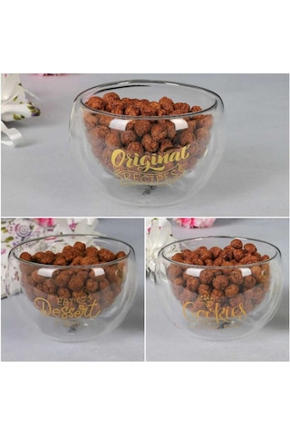 Perotti Tekli Çift Cidarlı Cam Kase Double Bowl 300ml 13796