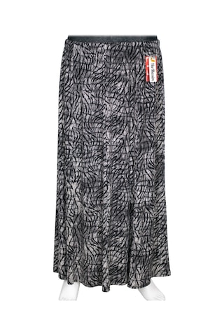 Hesna Kadın Ecem Battal Beden 8 Parça Lastikli Gri Etek D46 Siyah