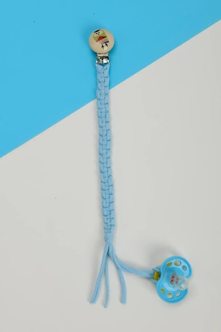 E&f Store El Örmesi Doğal Ahşap Emzik Askısı - Baykuş - Bebe Mavi Bebek Mavisi