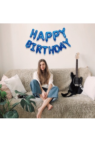 Geeksen Altın Renkli 16 İnç "happy Birthday" Harf Folyo Balon Seti - Parti Dekorasyonu, Yeniden Kullanılabilir, Festivite Atmosferi Artırıcı