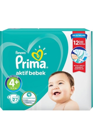 Prima Bebek Bezi Aktif Bebek 4+ Beden 27 Adet