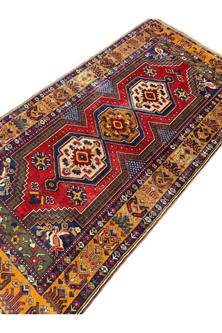 El Dokuma Az Hatalı Yahyalı Halısı 105x205 Kök Boya %100 Yün Halı