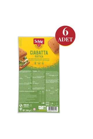 Schar Ciabattine Rustiche Glutensiz Esmer Ekmek 6 x 200 G