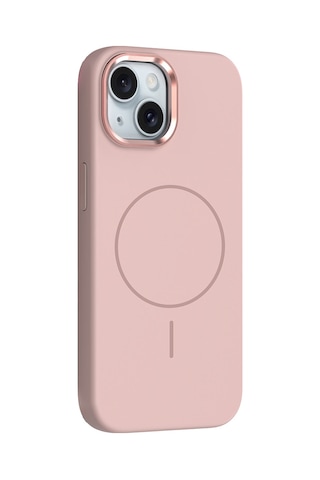 Nourthkiingdom Apple Uyumlu iPhone 13 Kılıf M-safe Şarj Özellikli Metal Kamera Çerçeveli Nrtk Edi Silikon Kapak - Rose Gold Altın